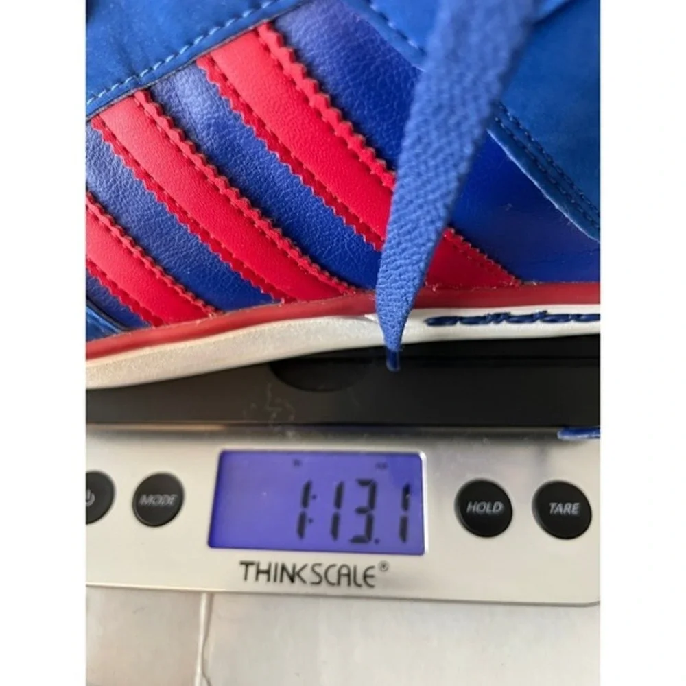 Adidas Post Player Top Vulc Mens 11.5 Basketball Sneakers Blue Red Retro Pistons